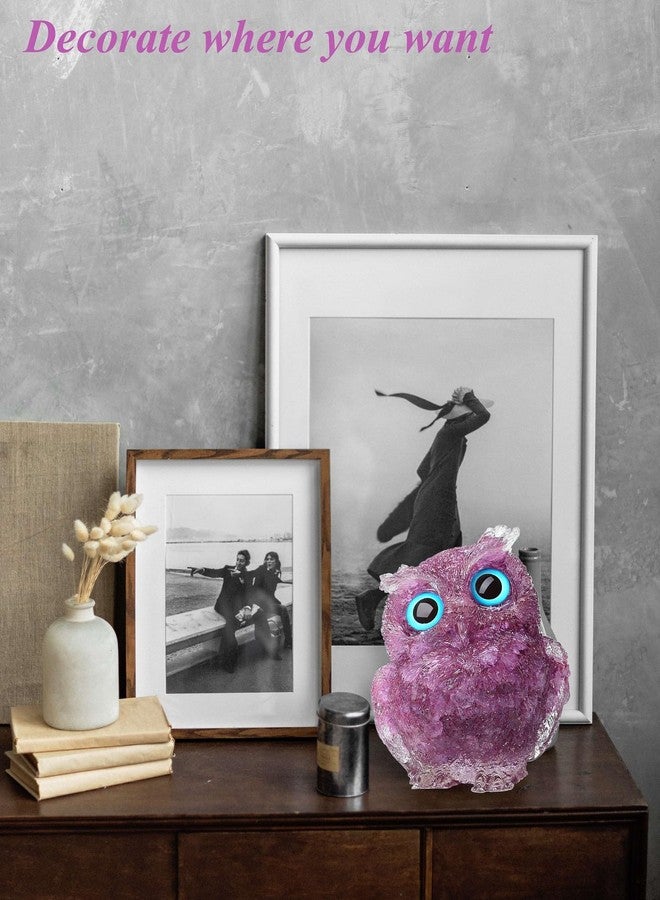 LAIDANLA Amethyst 2.4" Owl Statue Natural Healing Crystal Cute Owl Animal Purple Figurine Pocket Sculpture Reiki Spiritual Energy Gemstone Home Office Room Desk Decor Gifts for Women Men - Image 5